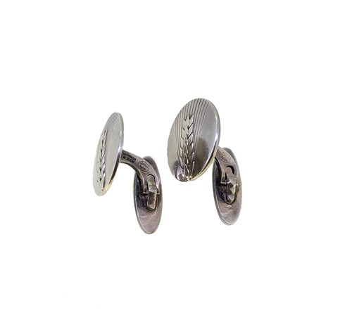 Lot 5 - Georg Jensen - A pair of wheat sheaf cufflinks