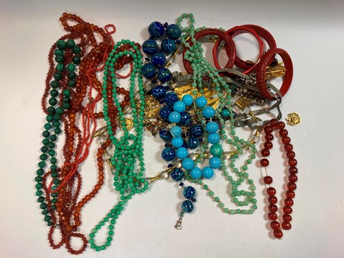 Lot 170 - A large collection of beads and costume jewellery