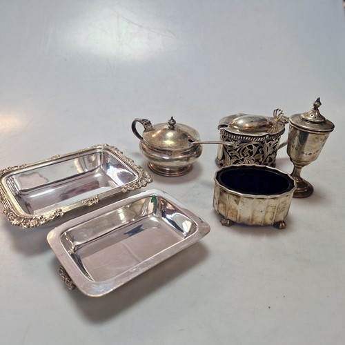 Lot 226 - Two silver mustards, a silver salt and a...