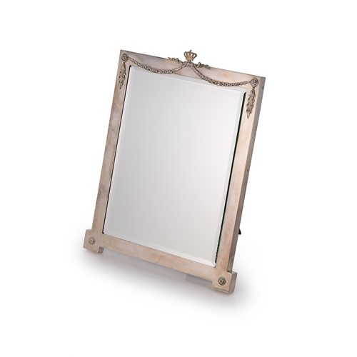 Lot 404 - An Edward VII silver framed easel backed dressing table mirror