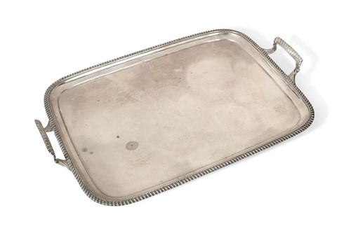 Lot 402 - An Edward VII silver two handled tray