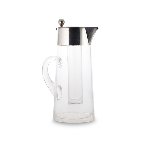 Lot 316 - An early 20th century German metalwares 'Art Deco' style silver plated and glass lemonade jug