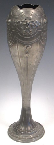 Lot 108 - A Parisian pewter vase, 42cm high