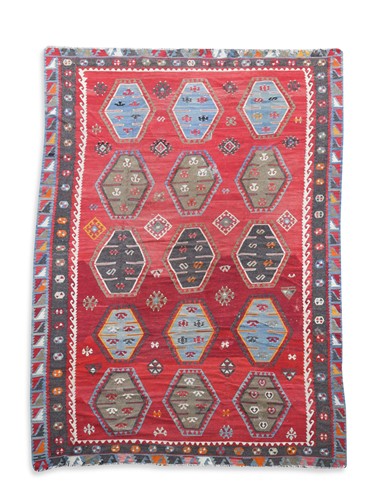 Lot 385 - A large Turkish Sarkisla kelim carpet, circa 1930