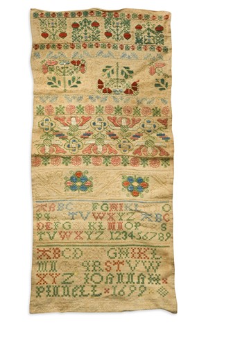 Lot 619 - A needlework band sampler dated 1699