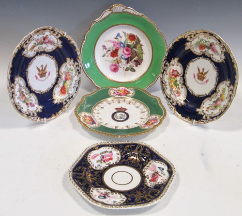 Lot 25 - A pair of Copeland armorial plates, decorated...