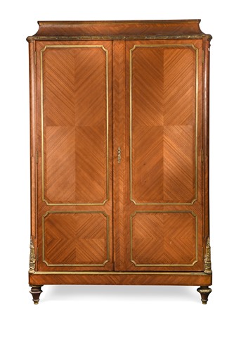 Lot 828 - A Louis XVI style kingwood and mahogany wardrobe with gilt metal mounts