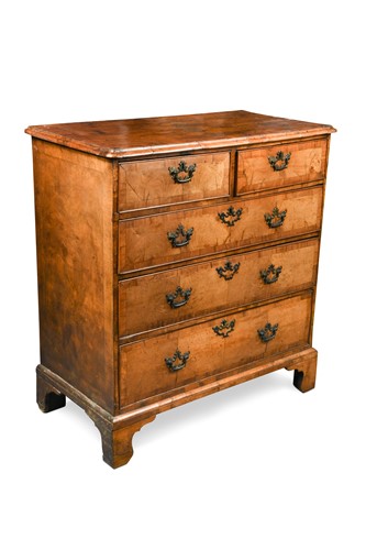 Lot 599 - A George III walnut and elm chest