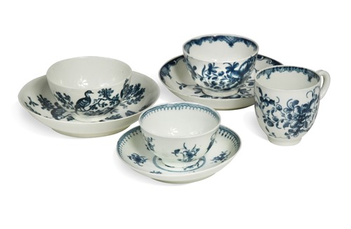 Lot 567 - Two Worcester tea bowl and saucers, circa 1775