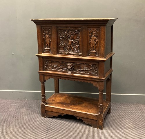 Lot 431 - A Victorian 17th century style carved oak...