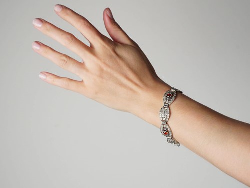 Lot 6 - Theodor Fahrner - An Art Deco citrine and marcasite bracelet