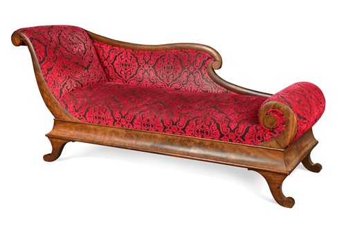 Lot 813 - A Continental mahogany chaise longue, 19th century
