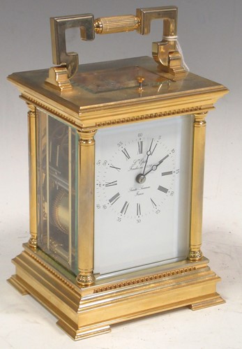 Lot 129 - A French repeating carriage clock by L'Epee, later 20th century