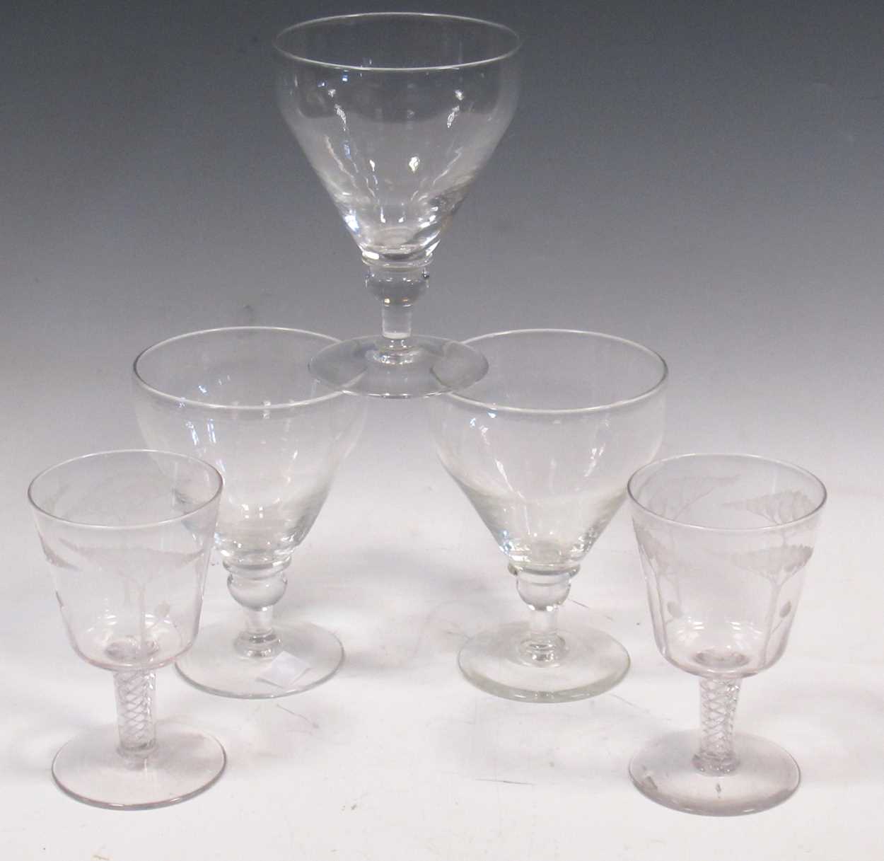 Lot 15 - Three Regency glass rummers and two 18th