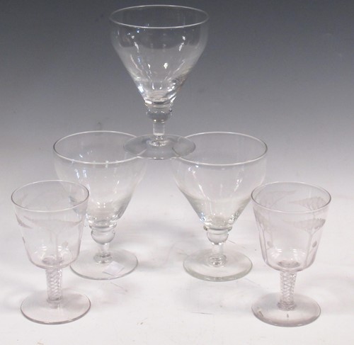 Lot 15 - Three Regency glass rummers and two 18th...