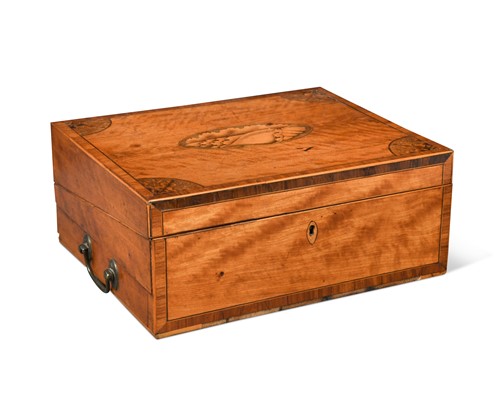Lot 550 - A George III satinwood writing slope