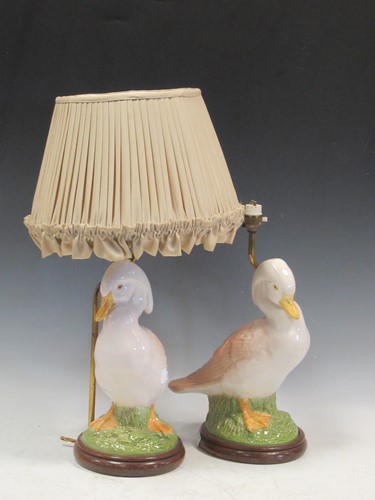 Lot 135 - A pair of lamps modeled as ducks