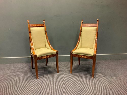 Lot 362 - A pair of small Empire style Edwardian chairs