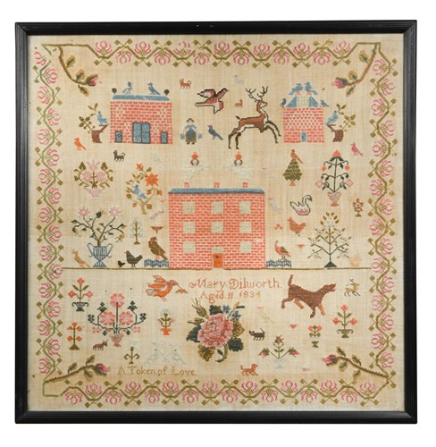Lot 327 - Mary Dilworth, a needlework sampler