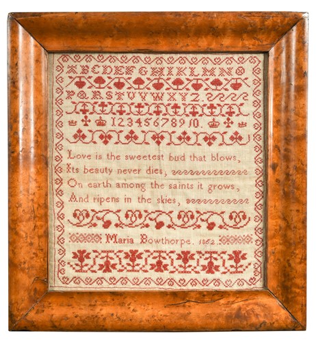 Lot 626 - Maria Bowthorpe, a needlework sampler