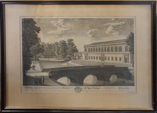 Lot 250 - P.S. Lamborn A View of Trinity College bridge...
