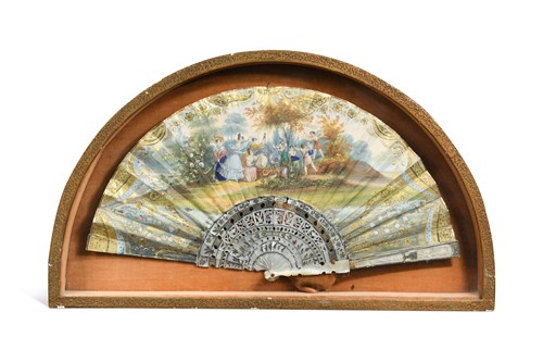 Lot 571 - Two framed French fans, 19th century