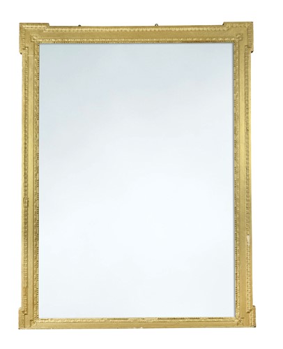 Lot 654 - A large George II kit-kat style gilt framed pier mirror, 19th century