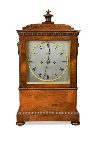 Lot 624 - A Regency rosewood table clock