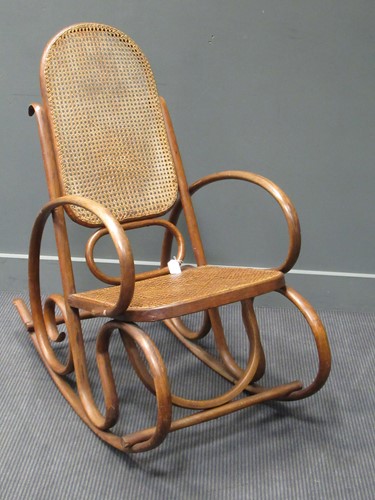 Lot 389 - A Thonet type bentwood rocking chair