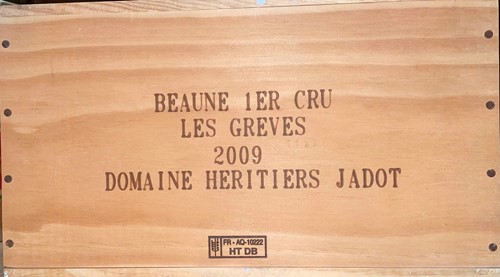 Lot 382 - Beaune Greves 1er Cru Domaine Heritiers 2009, Louis Jadot