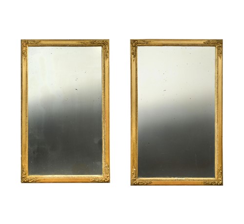 Lot 706 - A pair of gilt framed mercury glass pier mirrors, 19th century