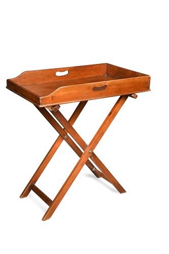 Lot 642 - A mahogany butler's tray on stand, 19th century
