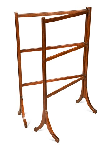 Lot 568 - A mahogany folding towel horse, 19th century