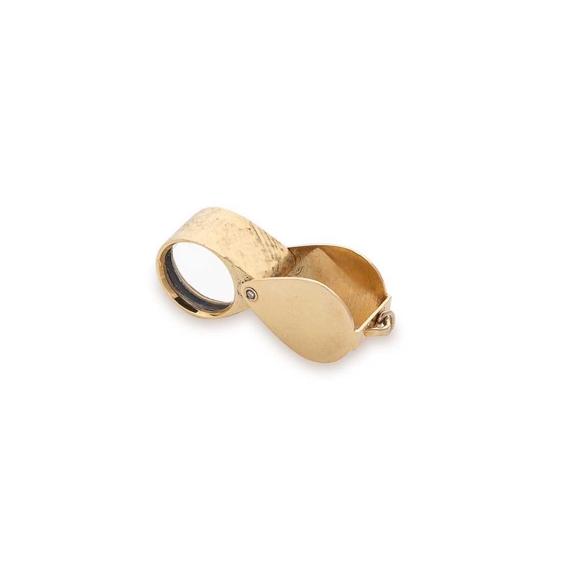 Lot 20 - An 18ct gold diamond set jeweller's loupe