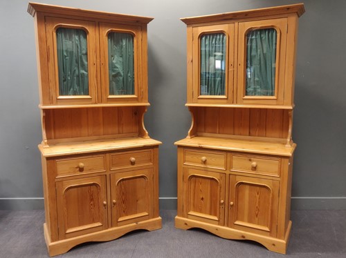 Lot 420 - A pair of pine dressers with glazed top...