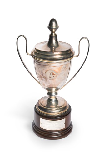 Lot 96 - A Trenno S.p.A Gren Premio del Jockey Club silver trophy cup and stand, awarded to Frankie Dettori