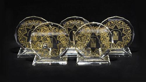Lot 38 - A group of glass Dubai International Racing Carnival trophies, awarded to Frankie Dettori