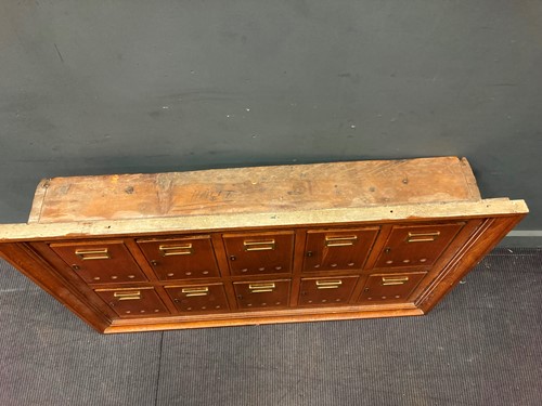 Lot 479 - A 20th century oak post box wall cabinet,...