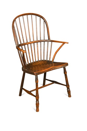 Lot 314 - An ash and elm stick back armchair, circa 1800