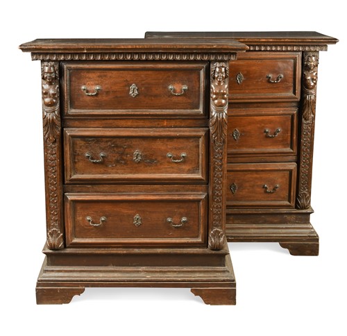 Lot 390 - A pair of Italian walnut pedestals, late 17th century