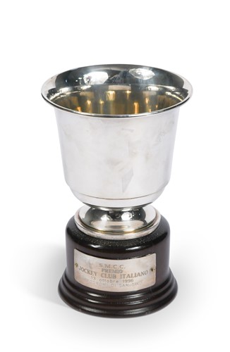 Lot 111 - An S.M.C.C Premio Jockey Club Italiano silver trophy cup, awarded to Frankie Dettori