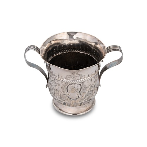 Lot 342 - A George III silver 18th century two handled loving cup