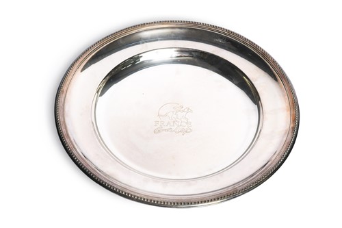 Lot 26 - A France Galop Christofle silver plated salver, awarded to Frankie Dettori