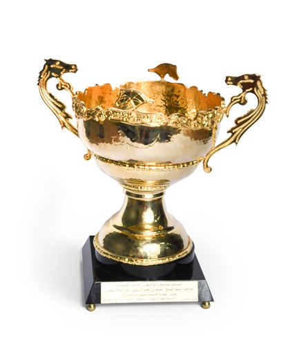 Lot 4 - A 37th Race Meeting HH Sheikh Tamim Bin Hamad Al Thani trophy, awarded to Frankie Dettori