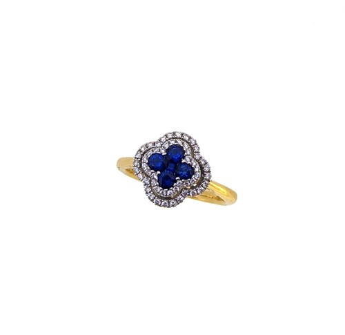 Lot 111 - An 18ct gold sapphire and diamond cluster ring