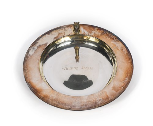 Lot 40 - A Ladbrokes St Leger, Doncaster silver plated presentation salver, awarded to Frankie Dettori
