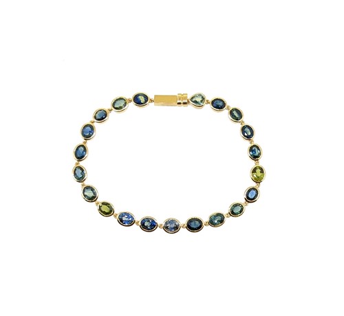 Lot 132 - A sapphire line bracelet