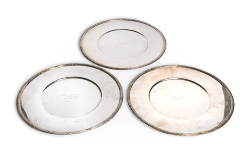 Lot 124 - Two Longchamp presentation salvers, awarded to Frankie Dettori