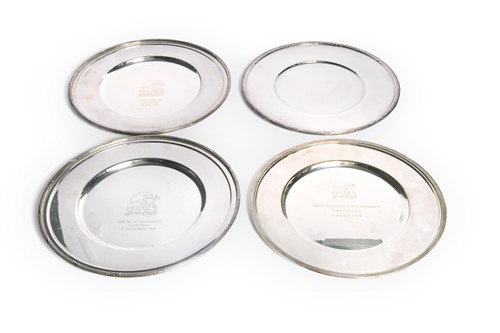 Lot 116 - Three France Galop, Longchamp presentation salvers, awarded to Frankie Dettori