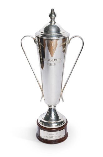 Lot 105 - An Asprey Godolphin Mile silver plated trophy, awarded to Frankie Dettori